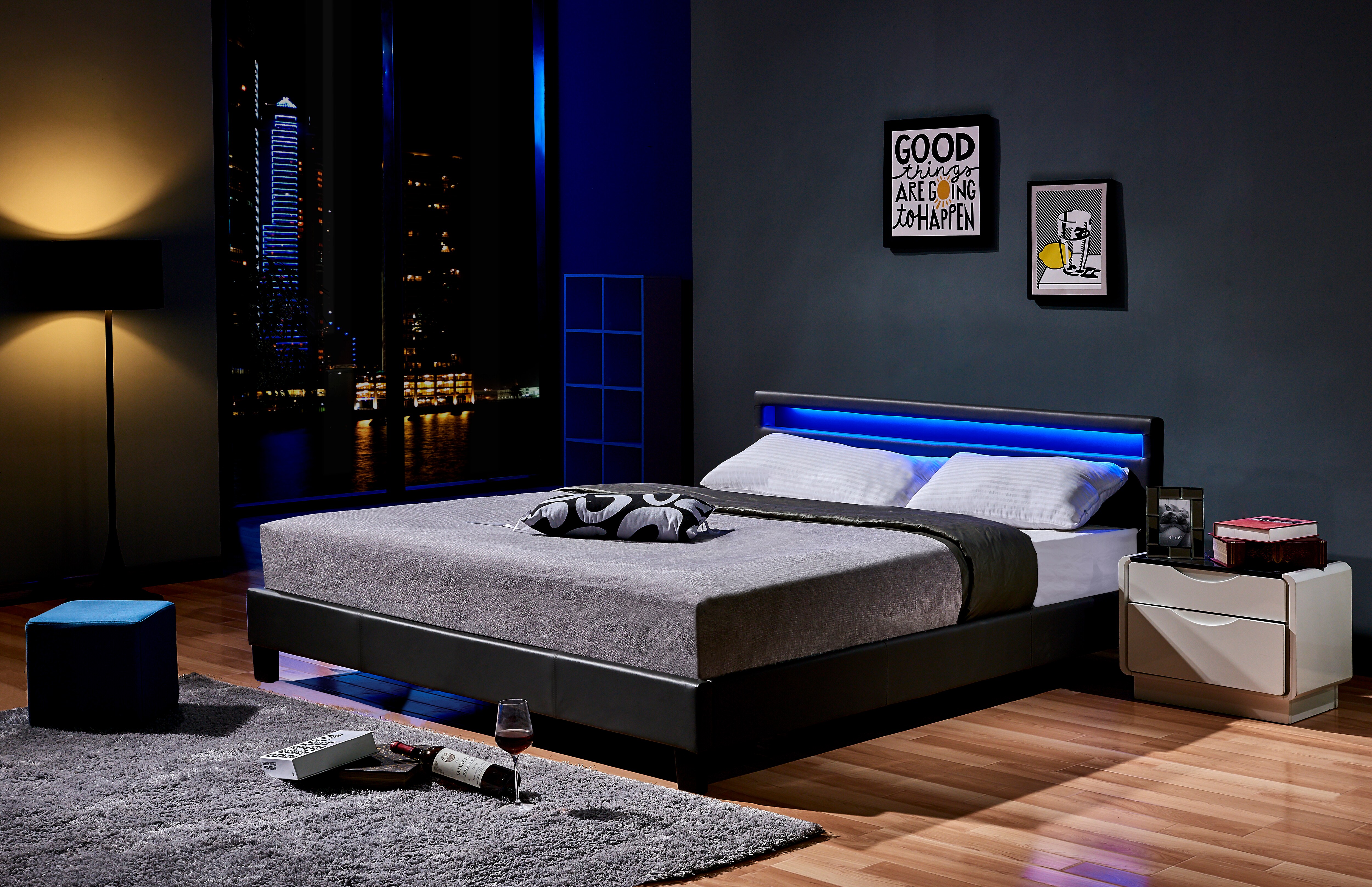 HOME DELUXE LED Bett Astro 180 x 200 cm, versch. Farben
