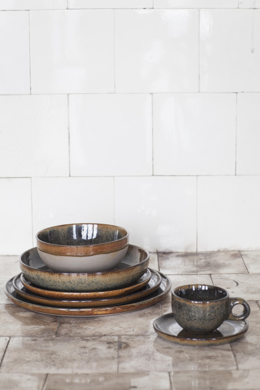 Serax Surface by Sergio Herman kom Ø11 set van 4 Grey/Rusty Brown