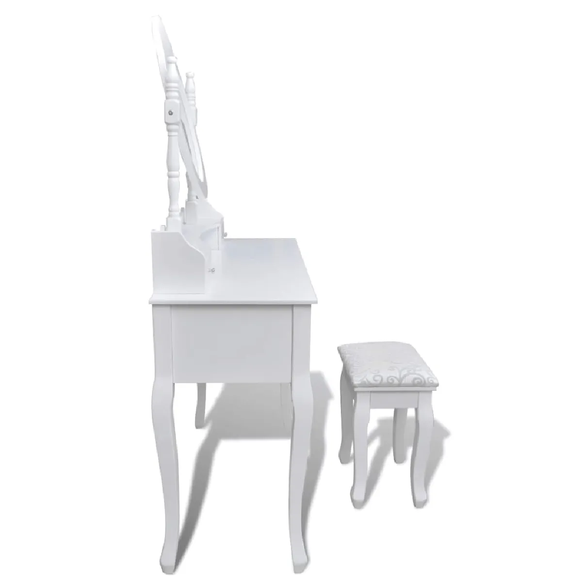 vidaXL Coiffeuse XXL - 7 tiroirs - Blanc