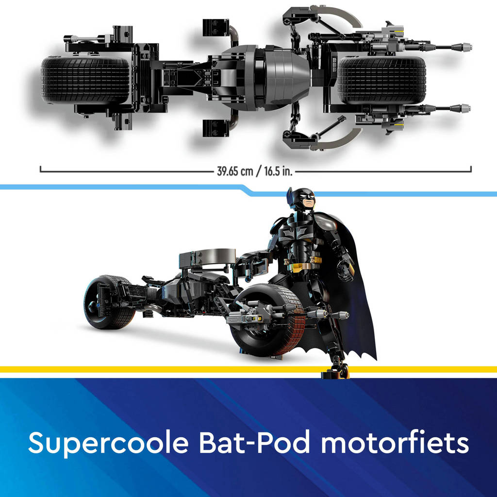 Toffe set!DC Batman: Batman bouwfiguur en de Bat-Pod motor Superheld Speelgoed voor Kinderen 76273