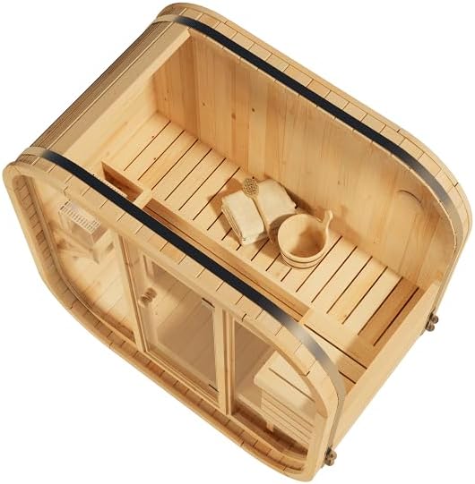 Innensauna Ellipso M, Sauna mit Glasfront, 42 mm Wandstärke, 3 Personen