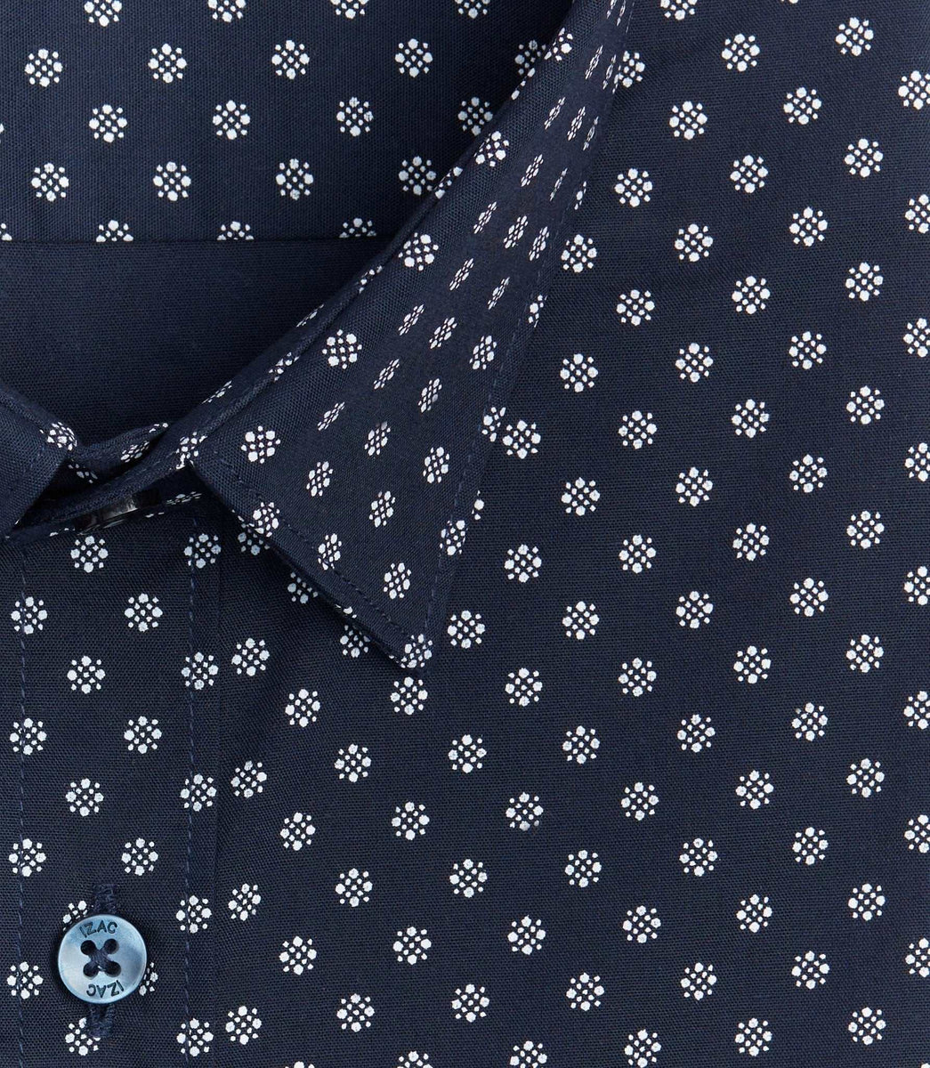 Chemise à micro motifs marine 