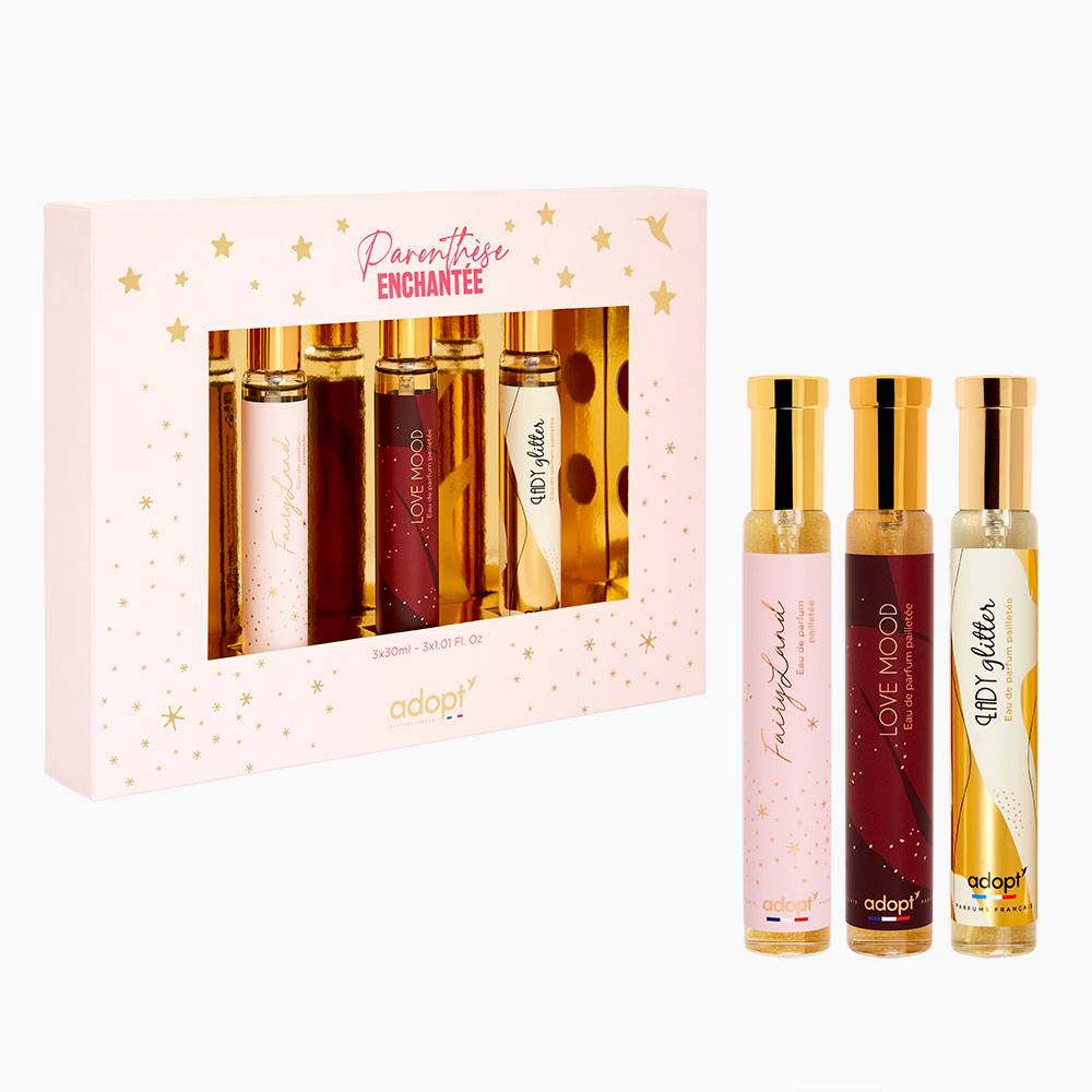 Parenthèse enchantée - Coffret 3 eaux de parfum Love mood 30ml + Lady glitter pailletée 30ml + Fairy land 30ml