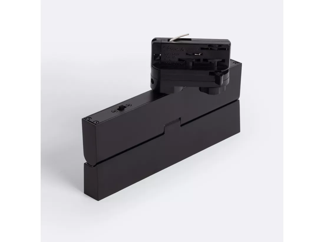 Spot Linéaire LED sur Rail Triphasé 12W CCT Dimmable Elegant Optic Noir (3000K - 4000K - 5000K) Sélectionnable