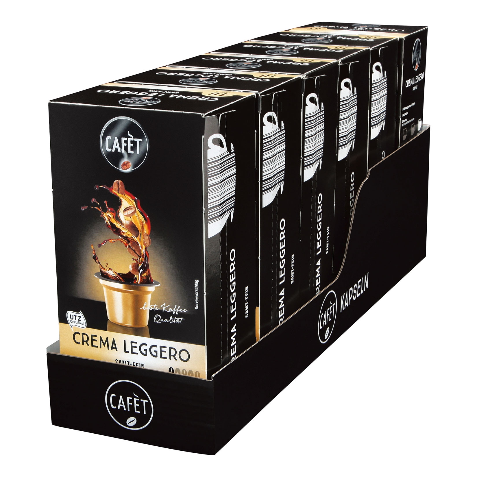 Cafet für Cremesso Crema Leggero Kaffee 16 Kapseln 88 g, 6er Pack