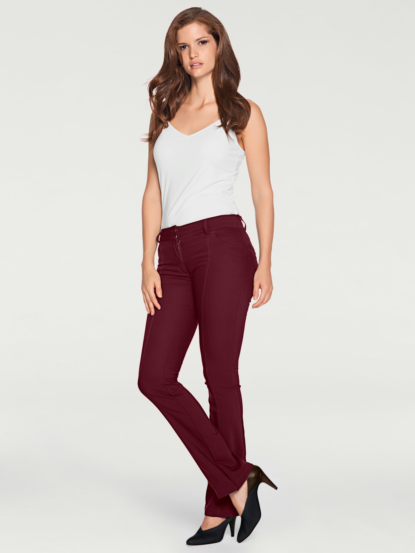 Pantalon effet ventre plat coupe bootcut tendance