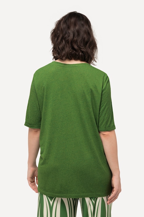 T-Shirt, Struktur, Brusttasche, V-Ausschnitt, Halbarm