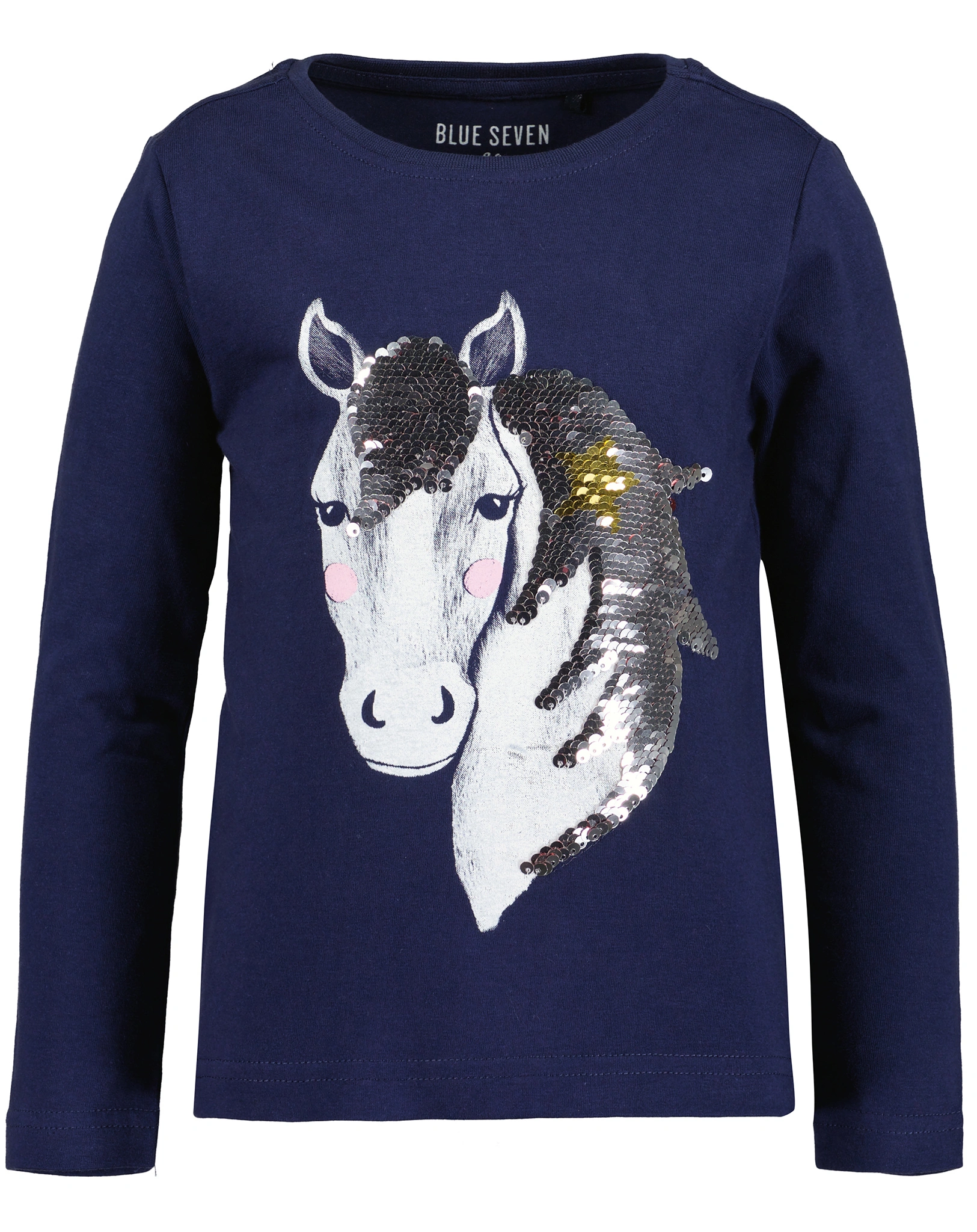 Langarmshirt BLUSH mit Pailletten in ultramarin