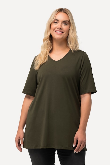 T-Shirt, A-Linie, V-Ausschnitt, Halbarm