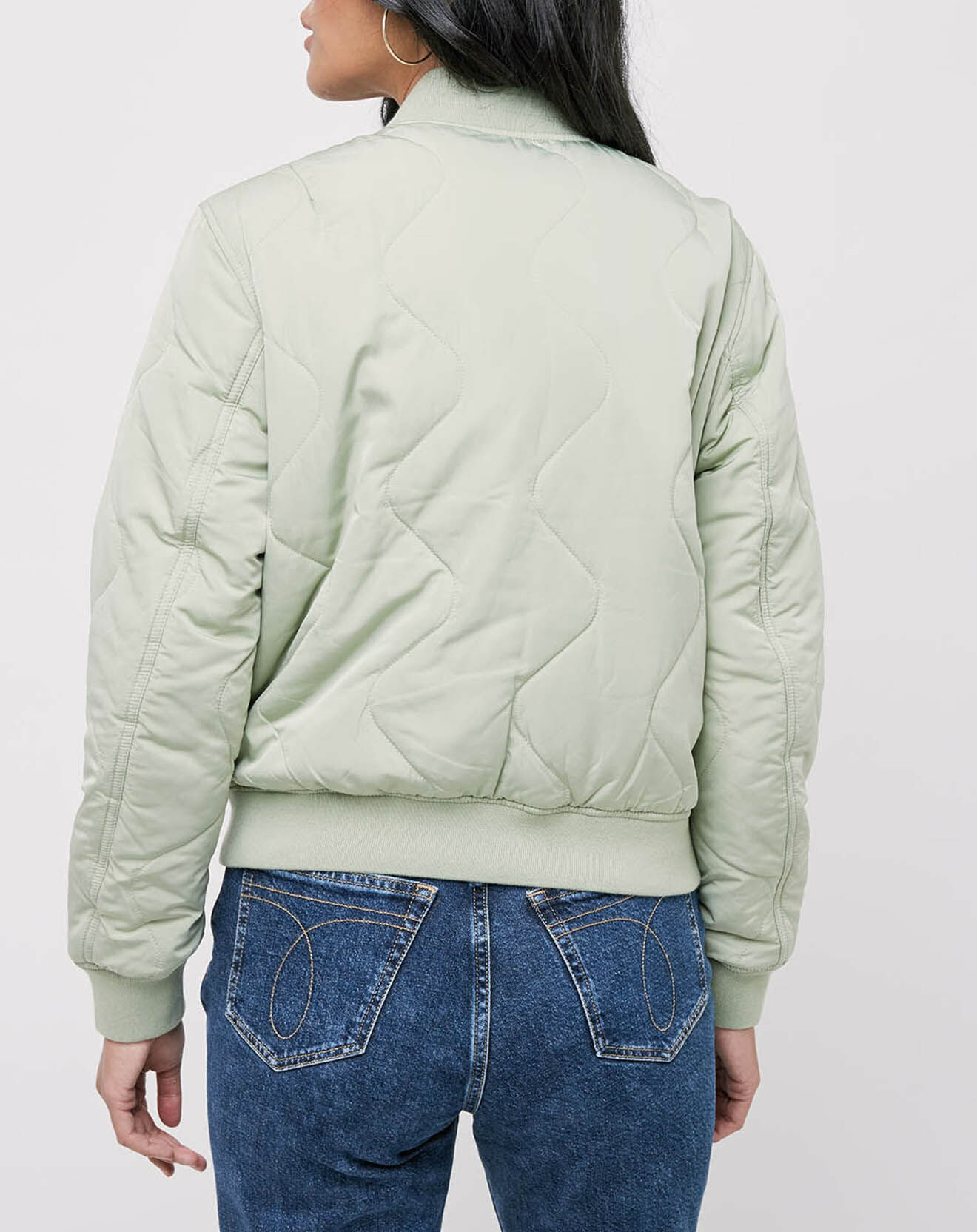 Calvin Klein Bombers réversible vert clair/blanc