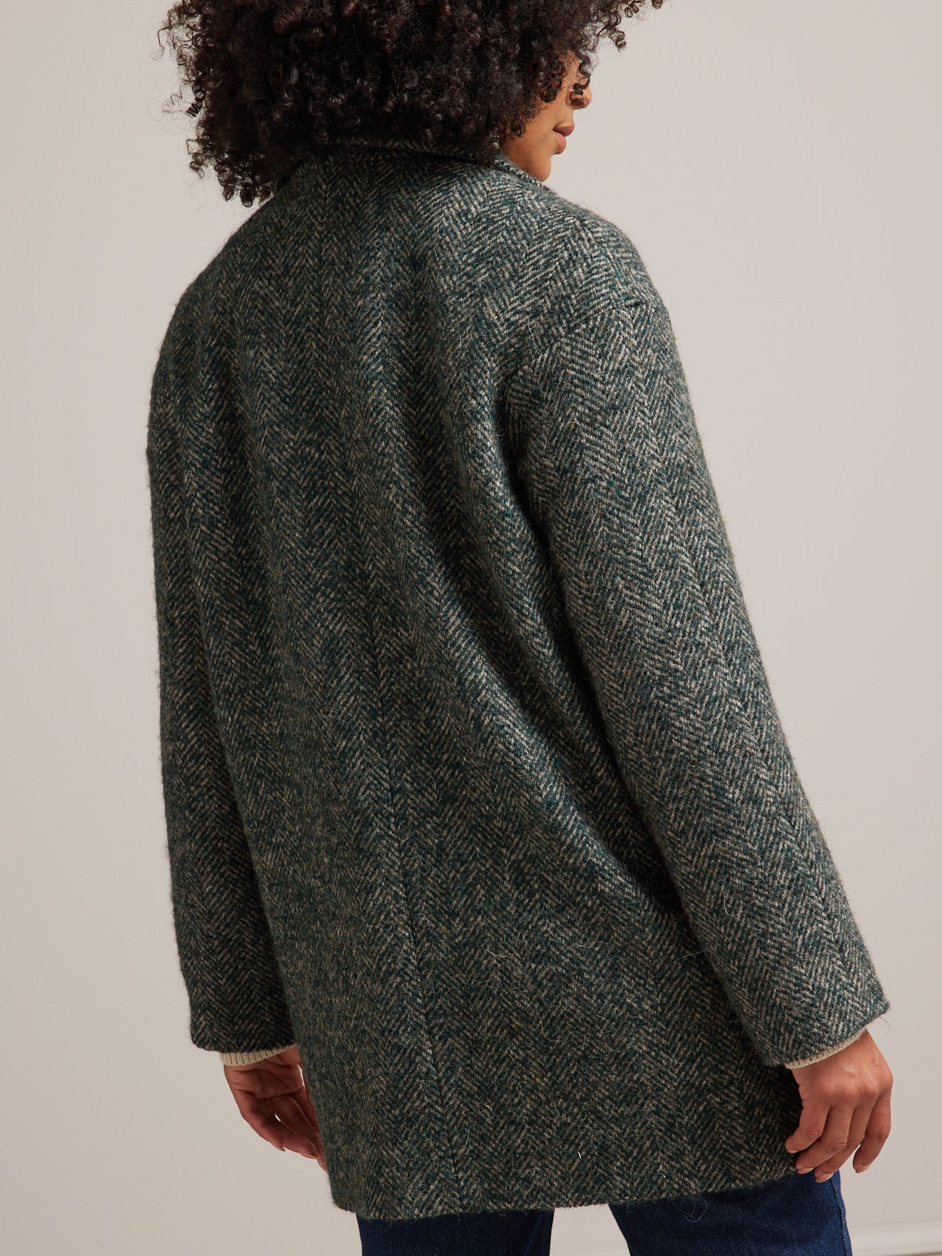 Manteau oeuf lainage chevrons femme
