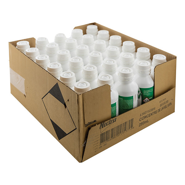 Cruchons de javel 9,6% à visser 250 ml, lot de 30