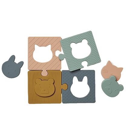 Liewood Puslespil - Silikone - 4 Brikker - Bodil - Multi Mix