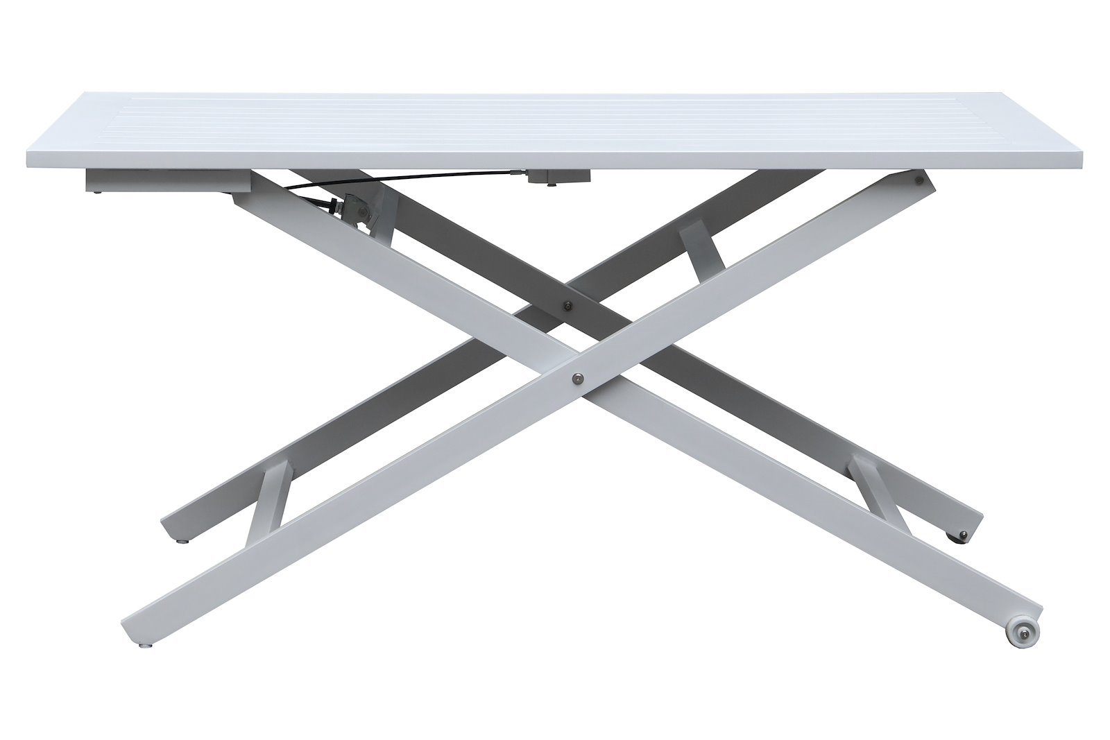 Sicilia hagebord Hvitlakkert aluminium bord med hev/senk funksjon