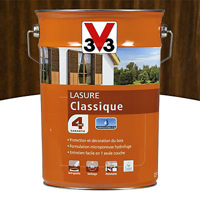 Lasure extérieure classique V33 Chêne moyen 5L - 4 ans