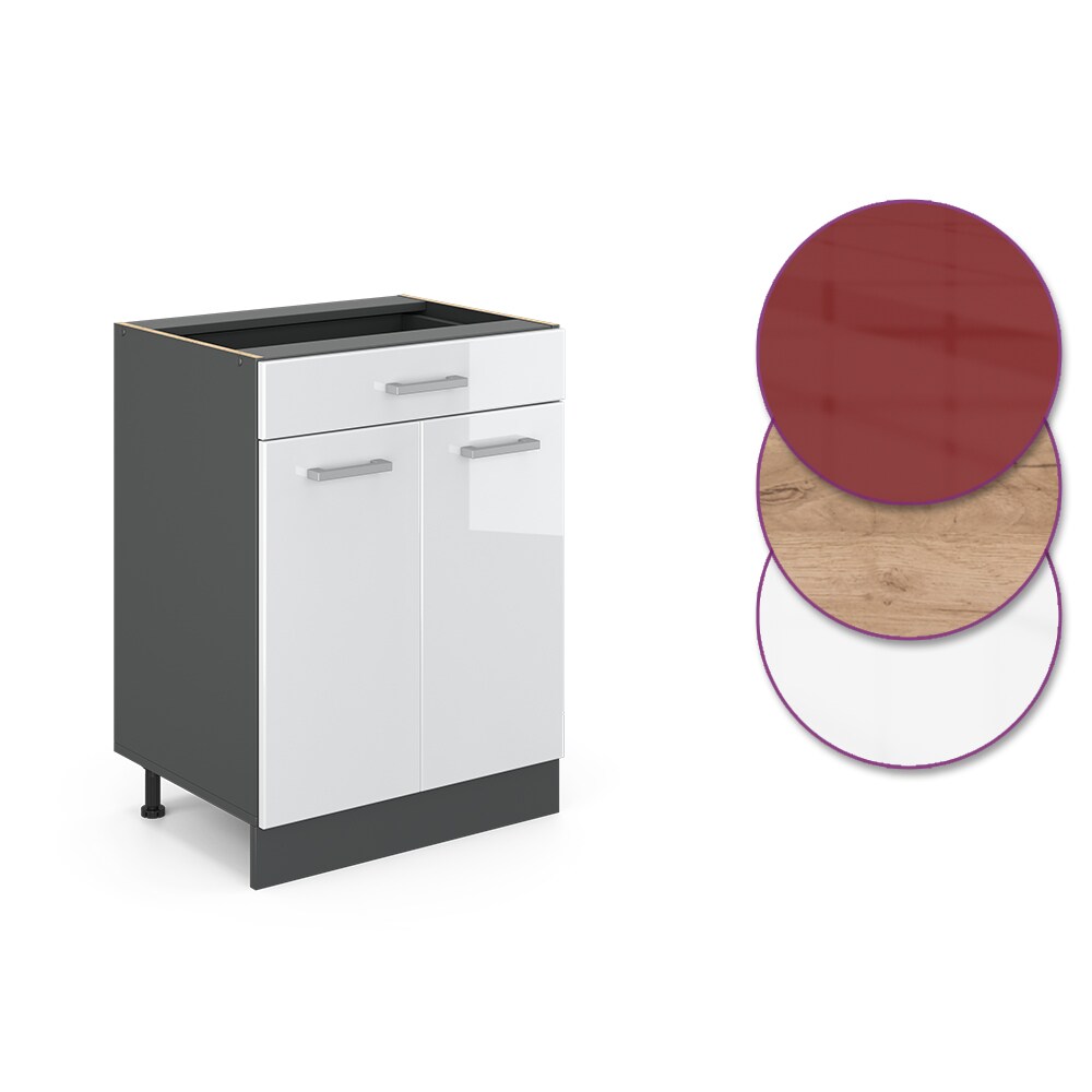 VICCO Küchenschrank Unterschrank Schubunterschrank 60 cm R-Line Anthrazit
