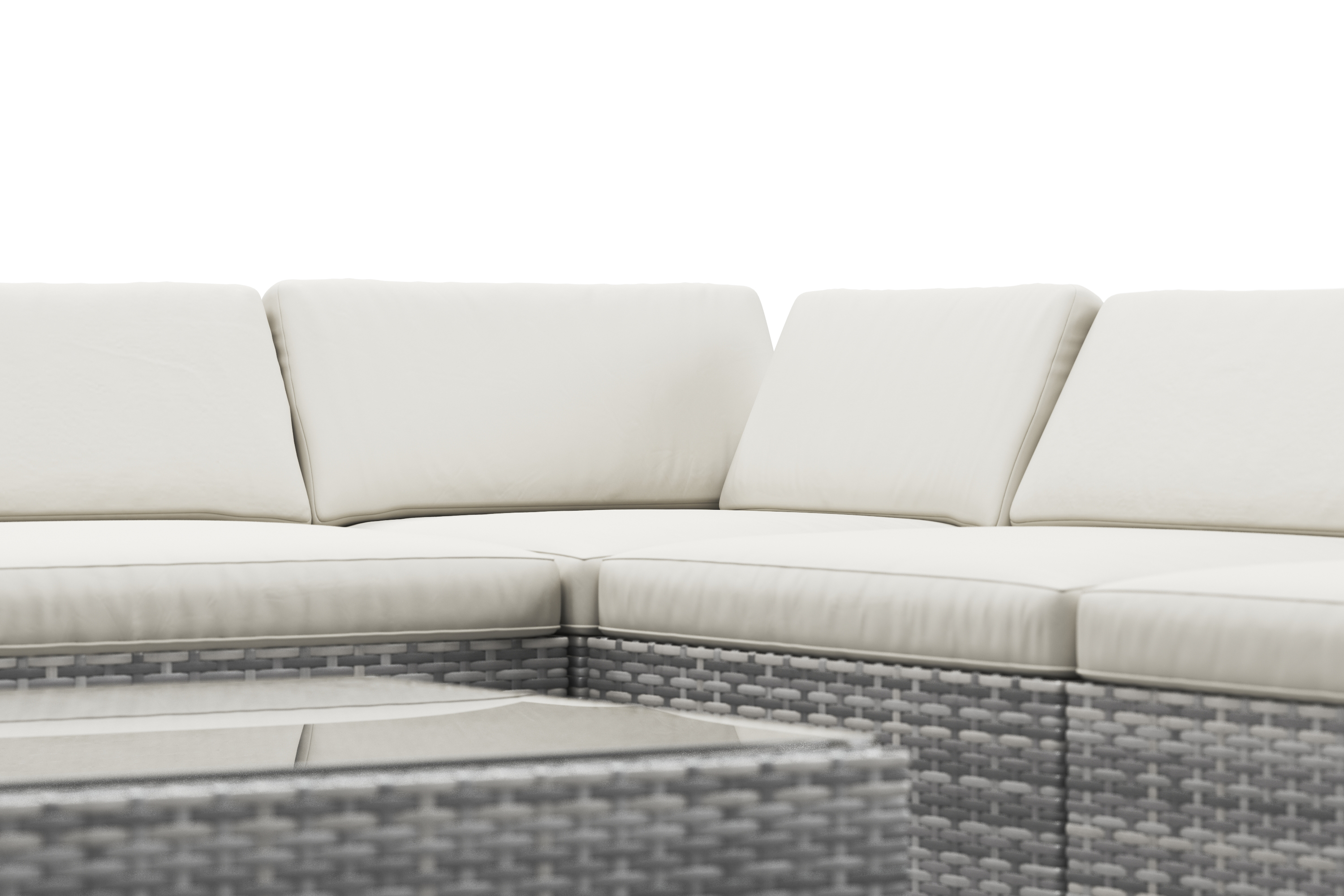 Rattanlounge TEXAS grau/weiss