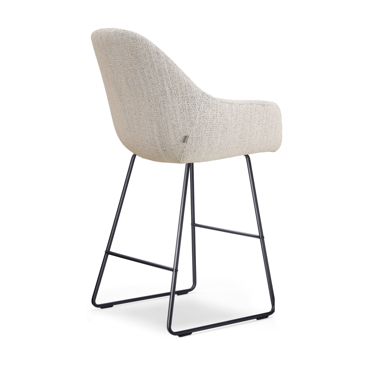 Barkruk Nino-Mae grijs beige gemêleerd zwart onderstel 65 cm