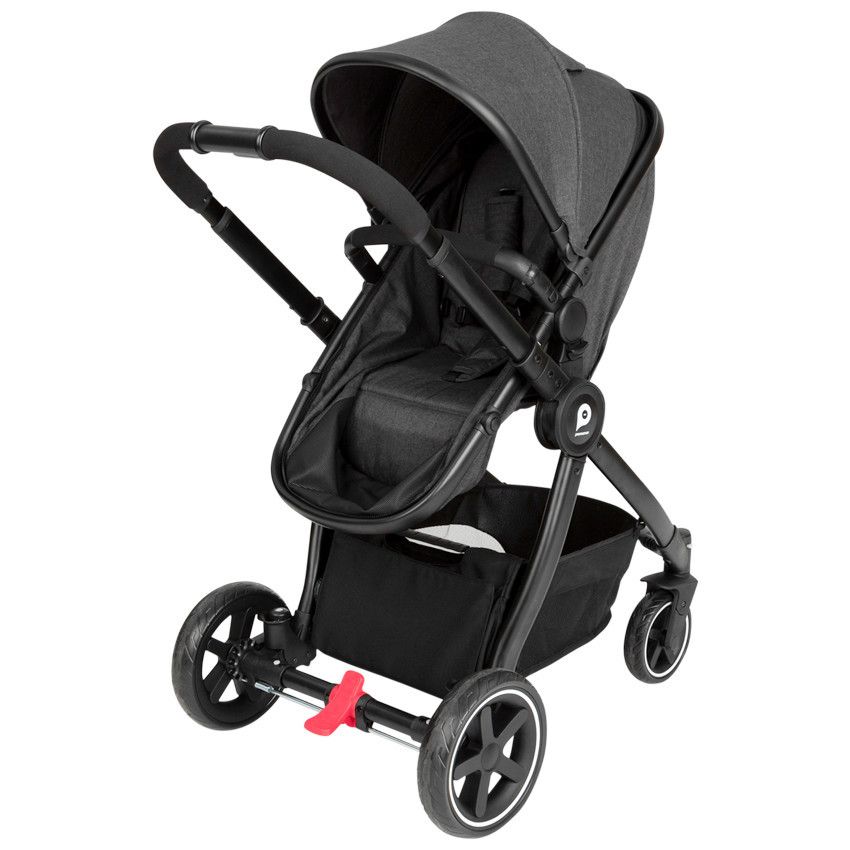 Poussette duo Théa 2 en 1 gris chiné/noir - Ecru