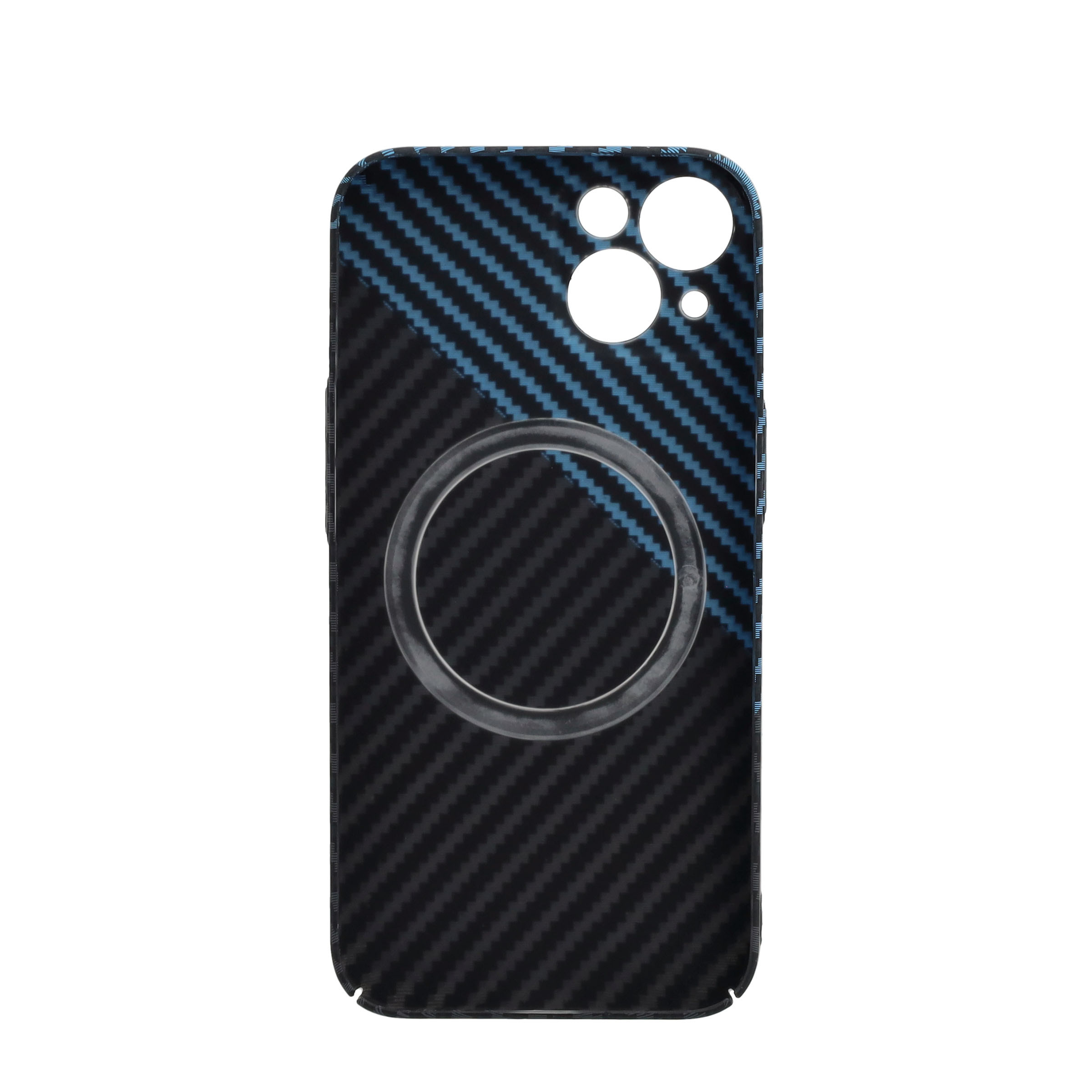 iPhone 13 MagSafe Hardcase Hülle im Carbon Look - Schwarz / Blau