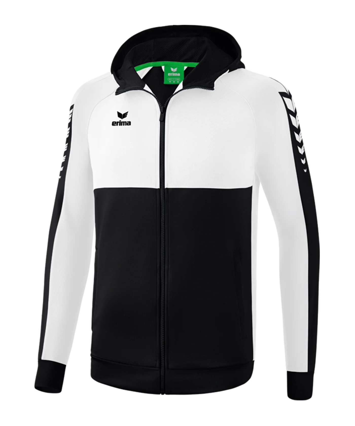 Erima SIX WINGS Kapuzenjacke Schwarz Weiss