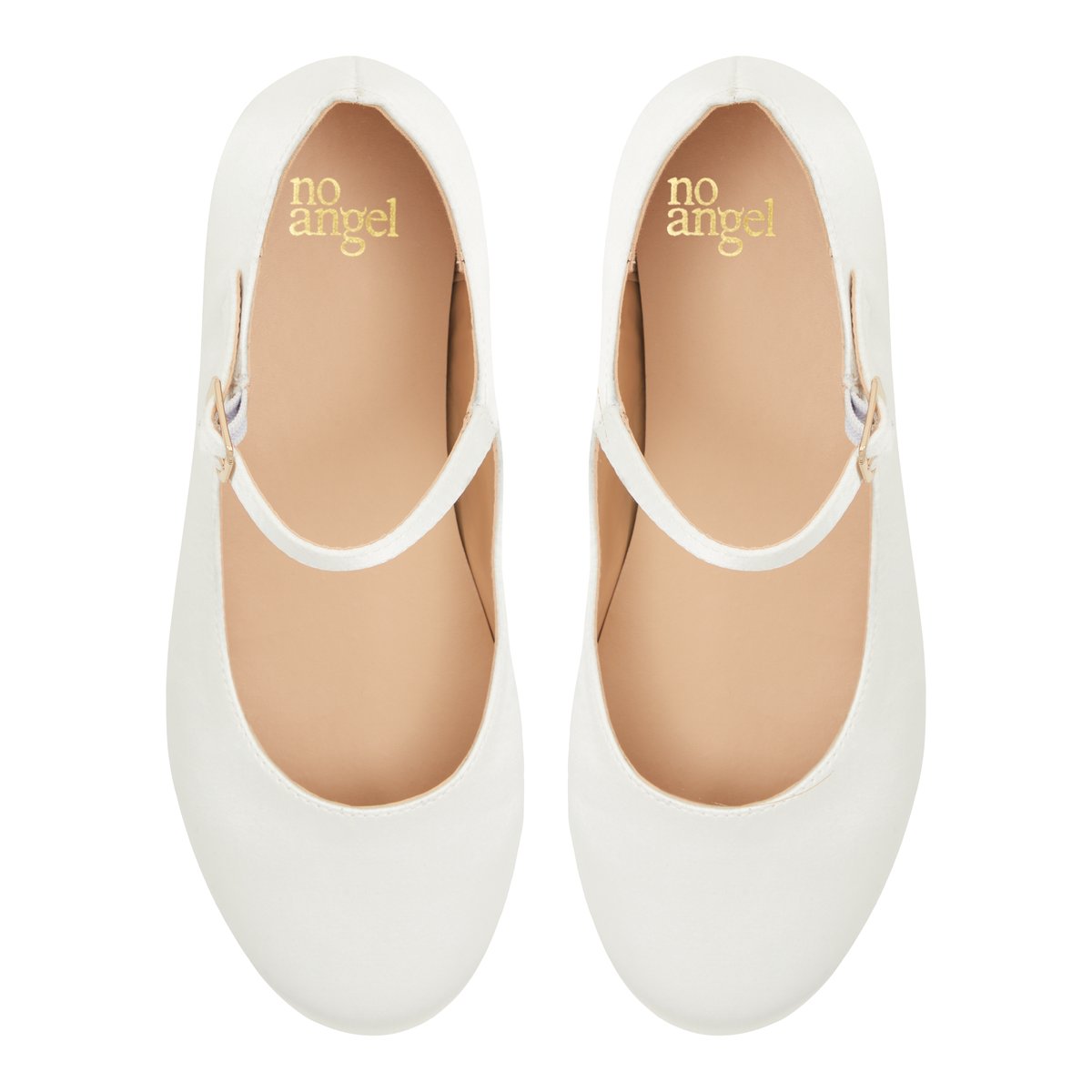 NO ANGEL-Charlotte-jg-Ballerine mary jane - Talon plat - Blanc