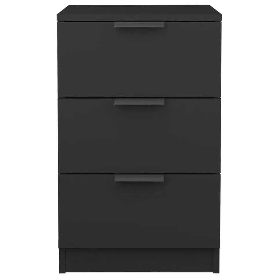 vidaXL - Nachtkastje - Zwart - Bewerkt hout - 2 stuks