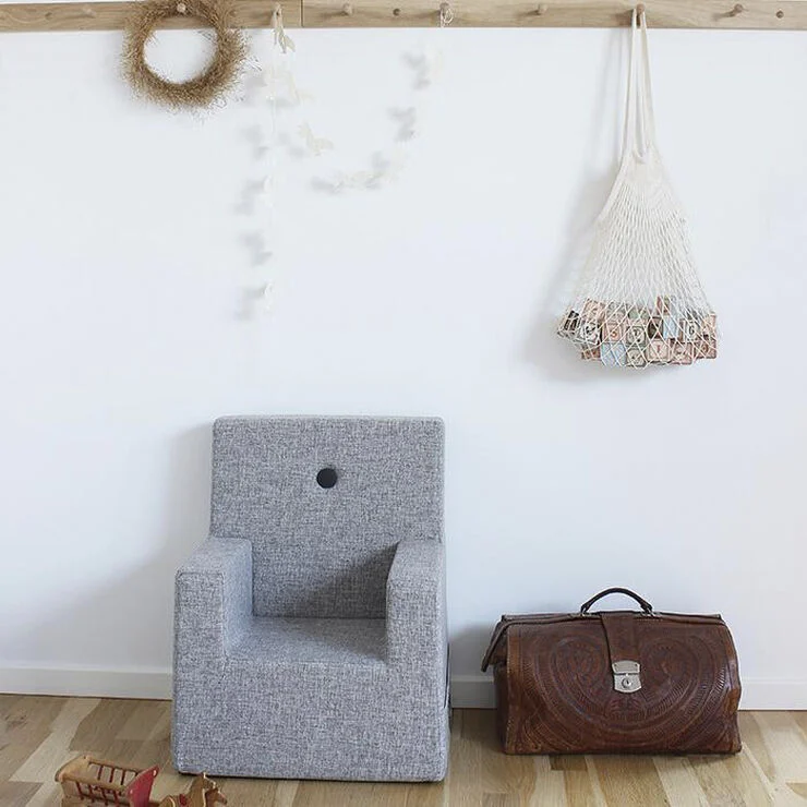 by KlipKlap KK Kids chair XL Grå m. grå knap