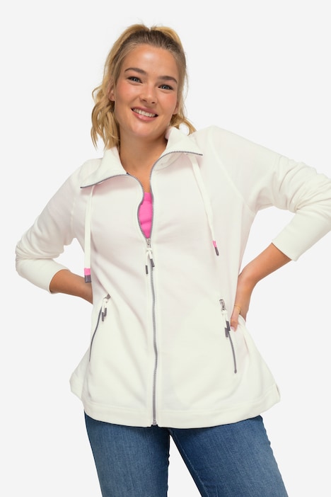 Sweatjacke, Stehkragen, Zipper, Langarm
