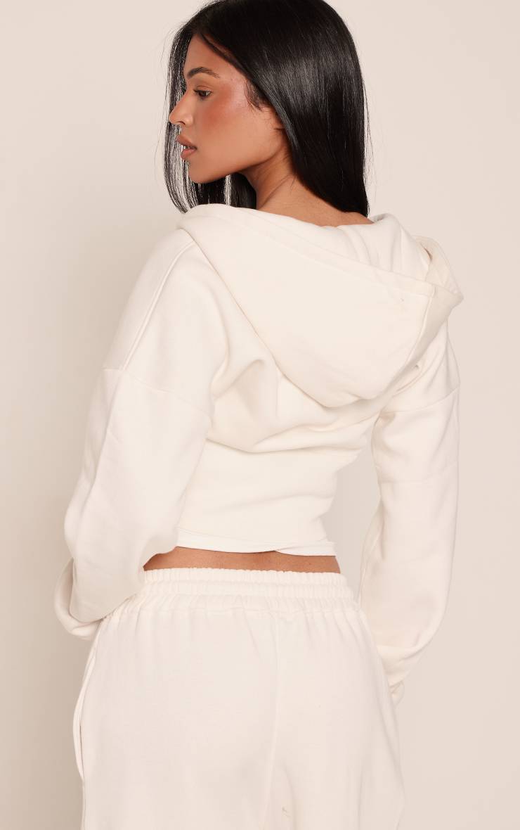 Crème Sweat À Casynthétiqueche Zippé Avec Détails De Coutures Corset Tall