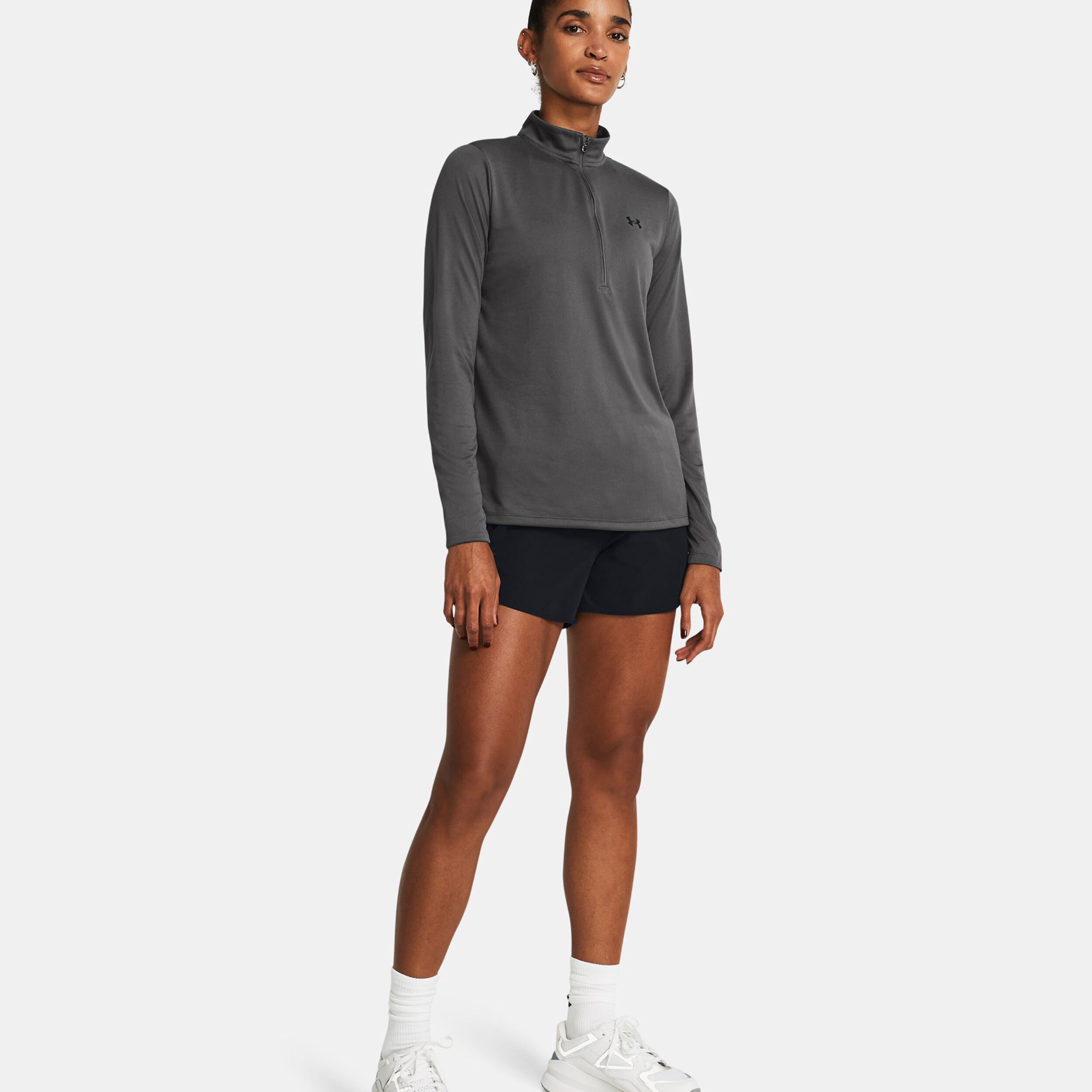 Under Armour Tech 1/2 Zip Haut Manches Longues Femmes - Gris