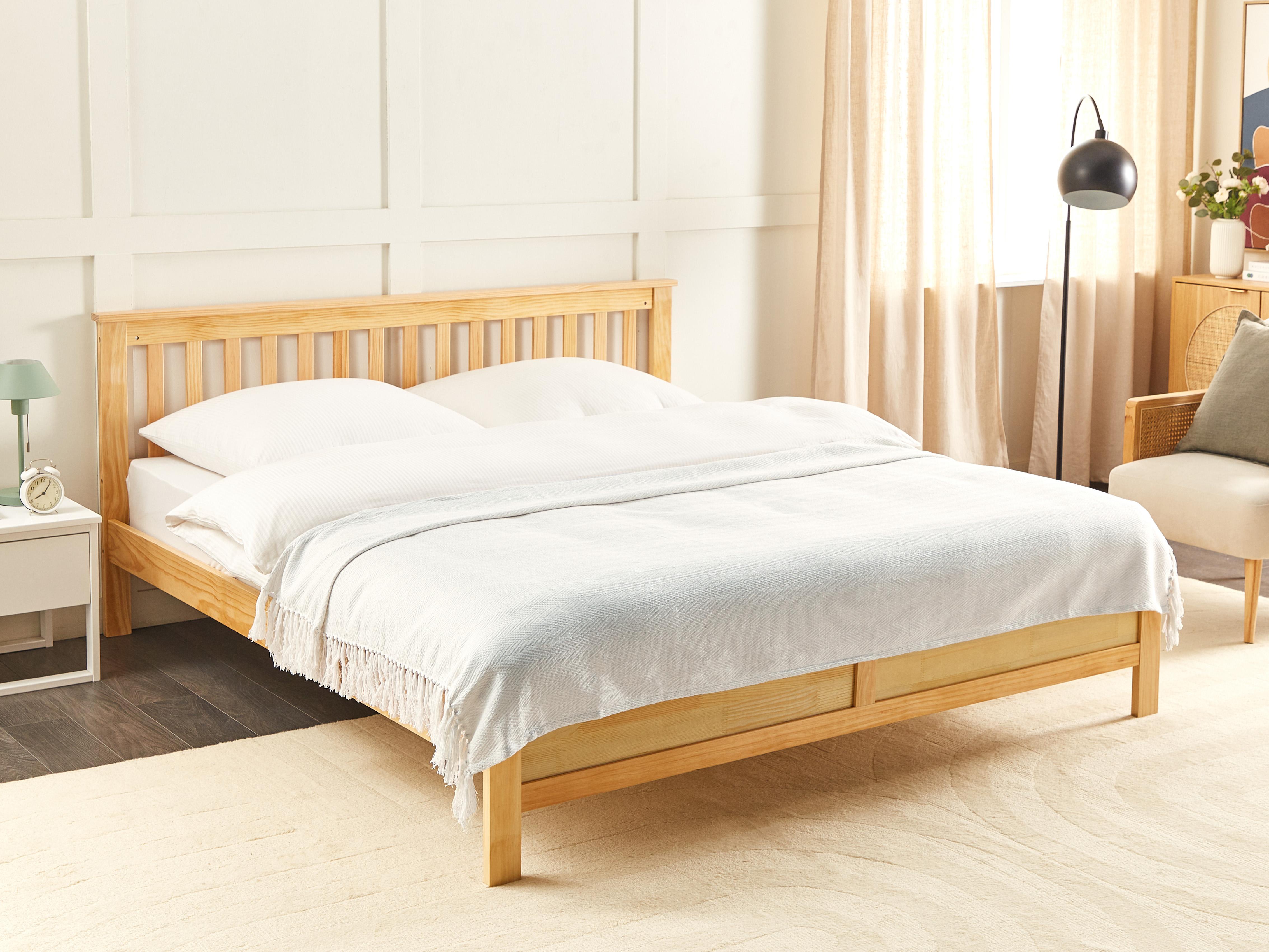 Plaid AMPARA Katoen 220 x 240 cm Gebroken wit