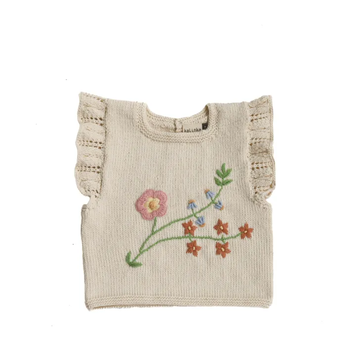 Kalinka Top Florence Brodé Main | Crème