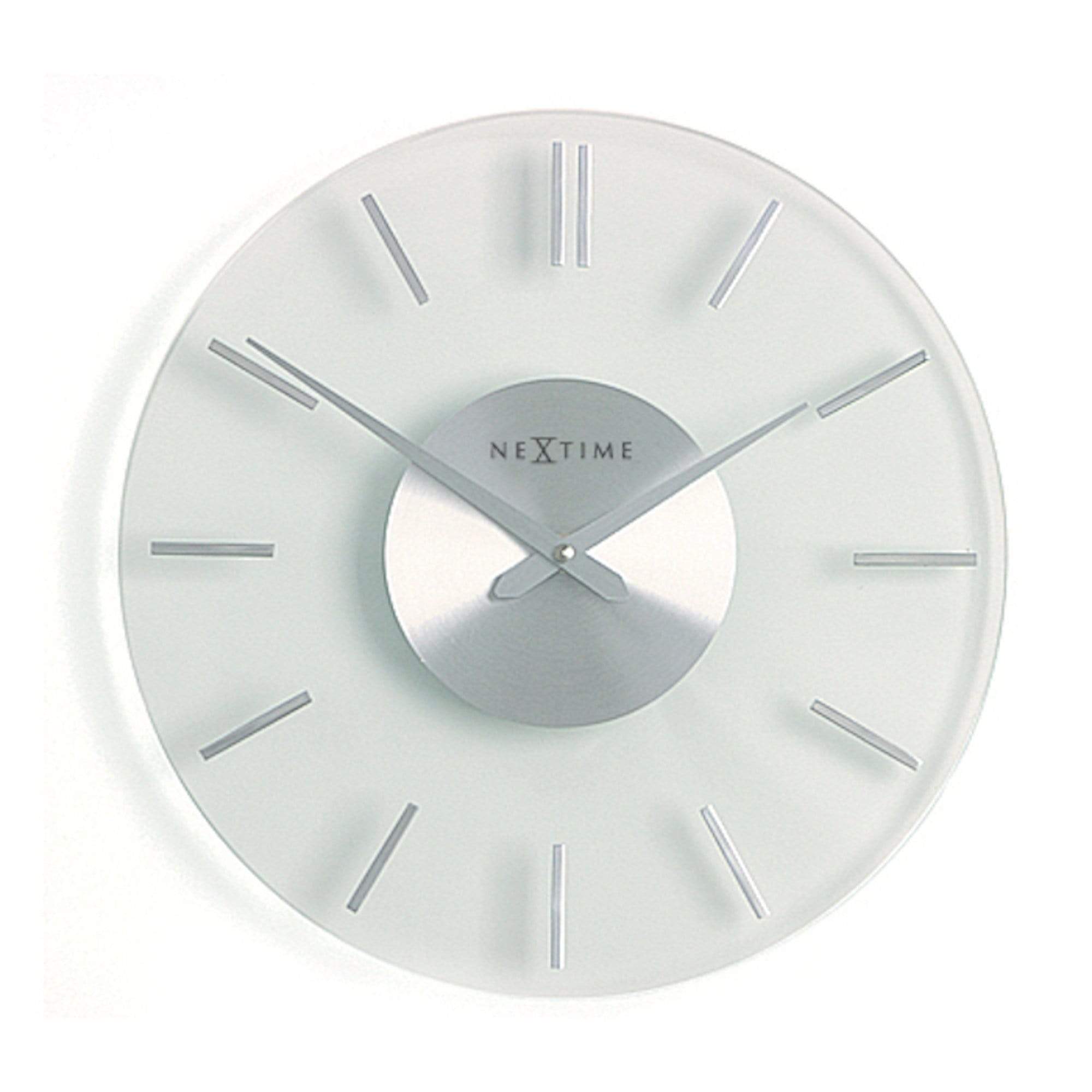 NeXtime - NeXtime - Wandklok-  31 cm- Glas|Aluminium- Transparant -