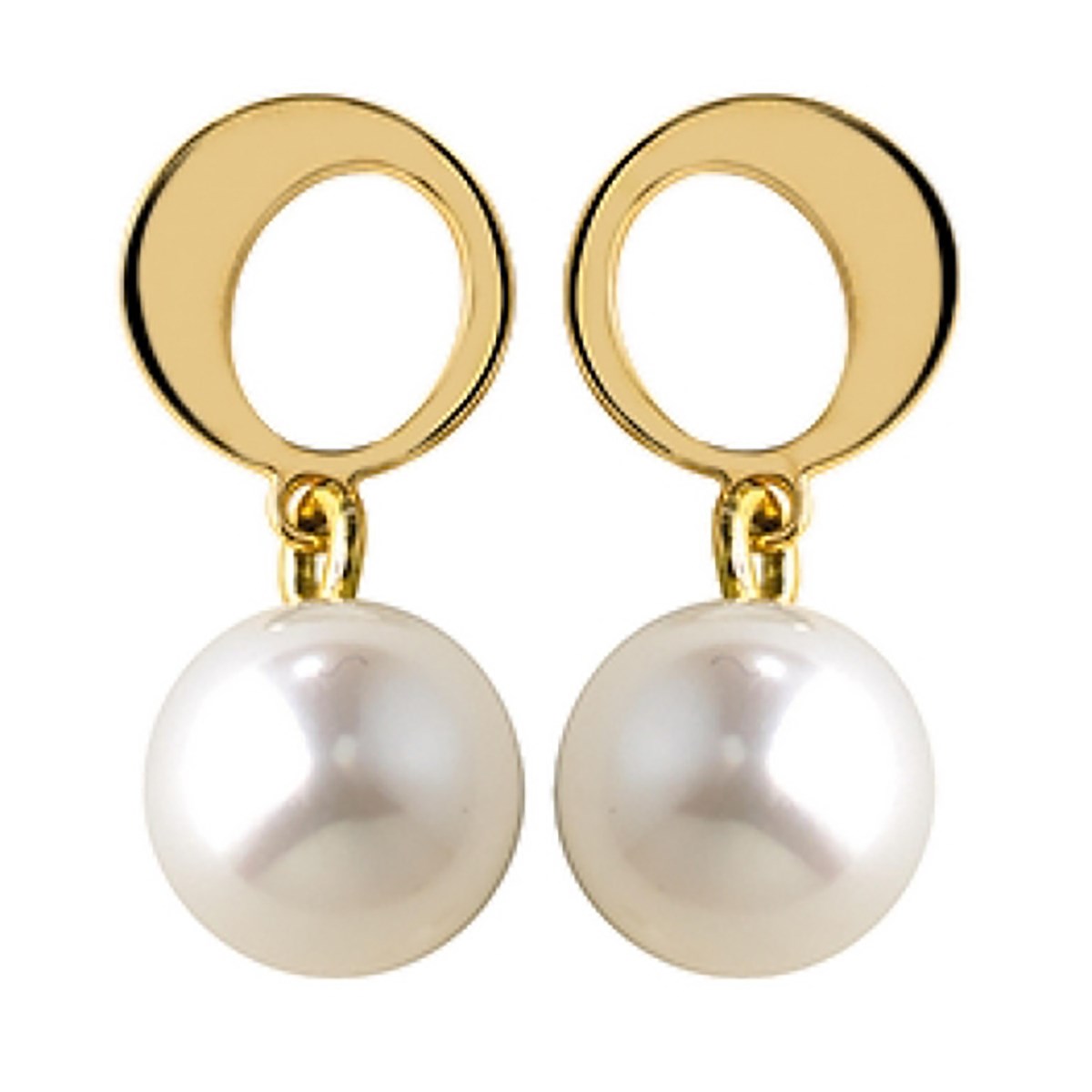 Boucles d'oreilles Brillaxis perle de cultureor jaune 18 carats