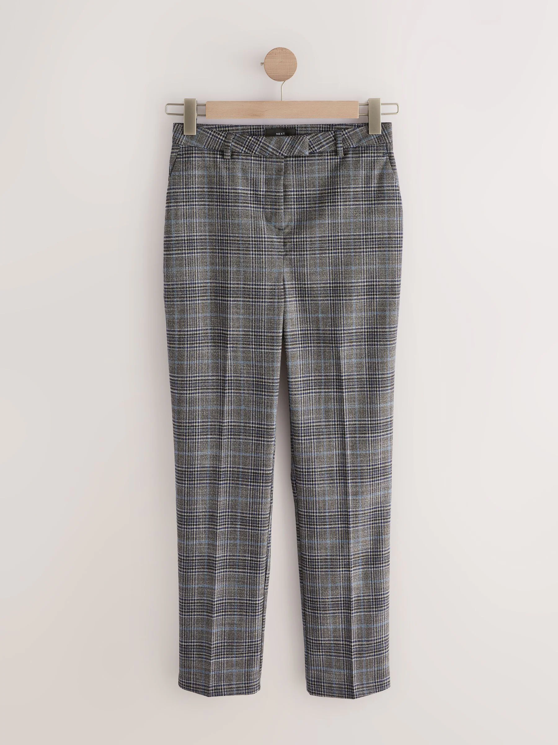 Grijs - Check Sculpting Slim Leg Trousers