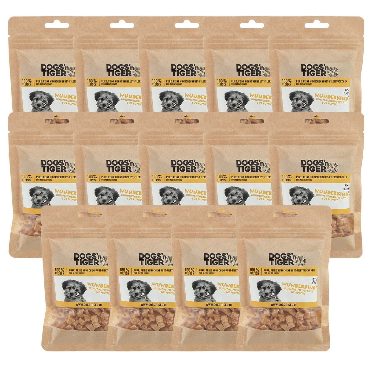 Dogs’n Tiger Adult, Junior Hunde Snacks, Wunderkind, Leckerlies, 100% Hühnchenbrustfilet