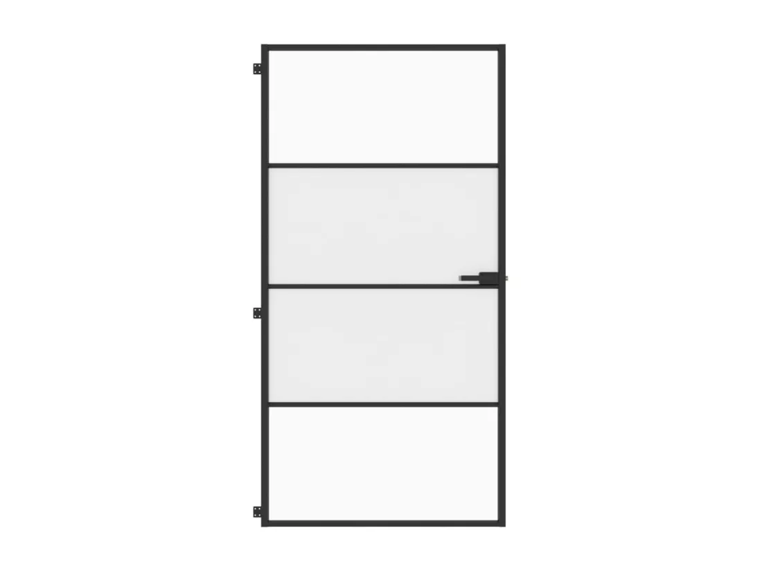 Porte intérieure mince noir verre trempé aluminium