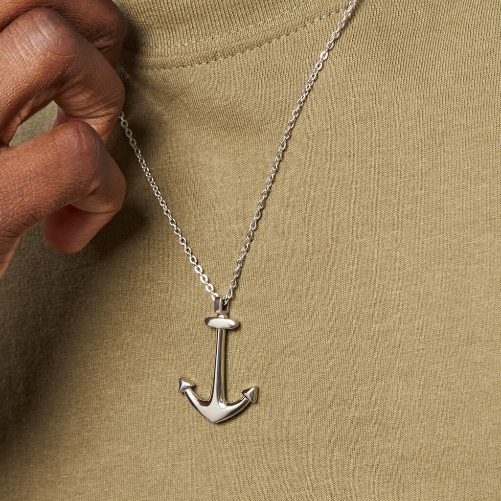Collier Cedric Acier Blanc