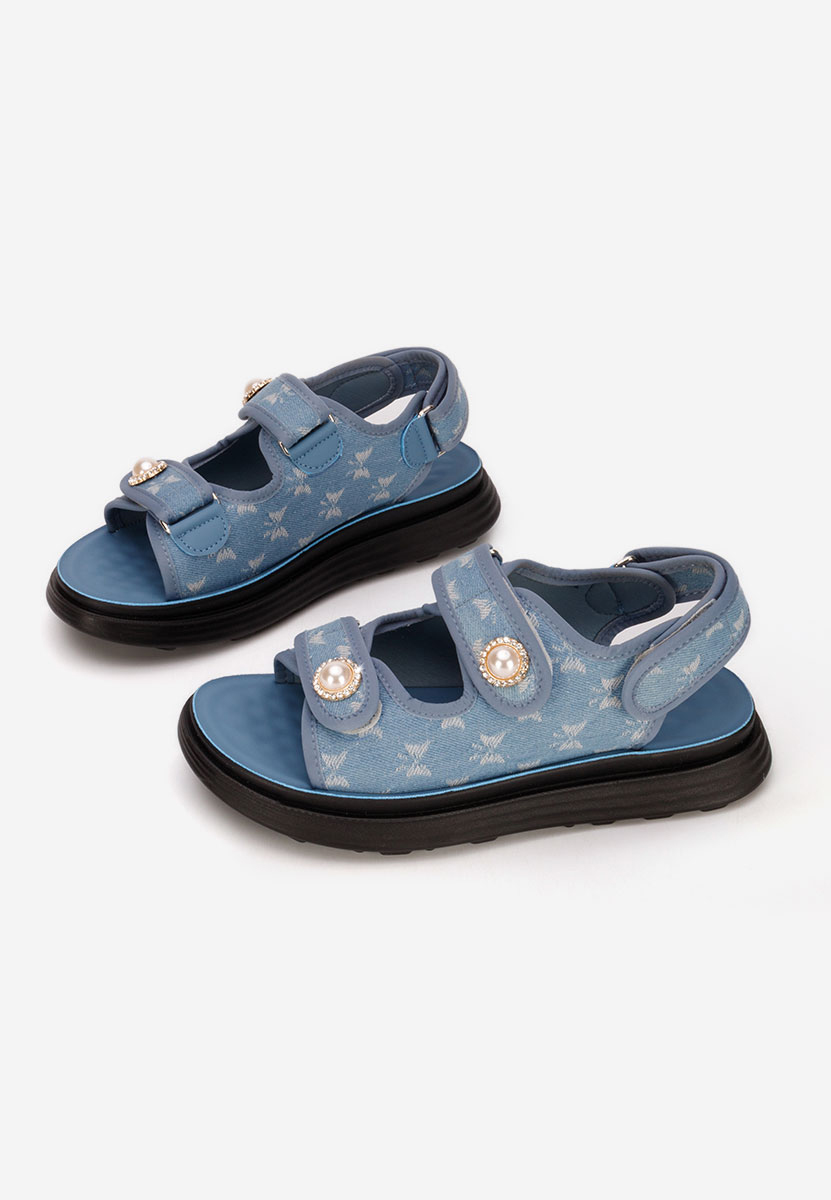 Sandales femme sans talon bleus Mellanya
