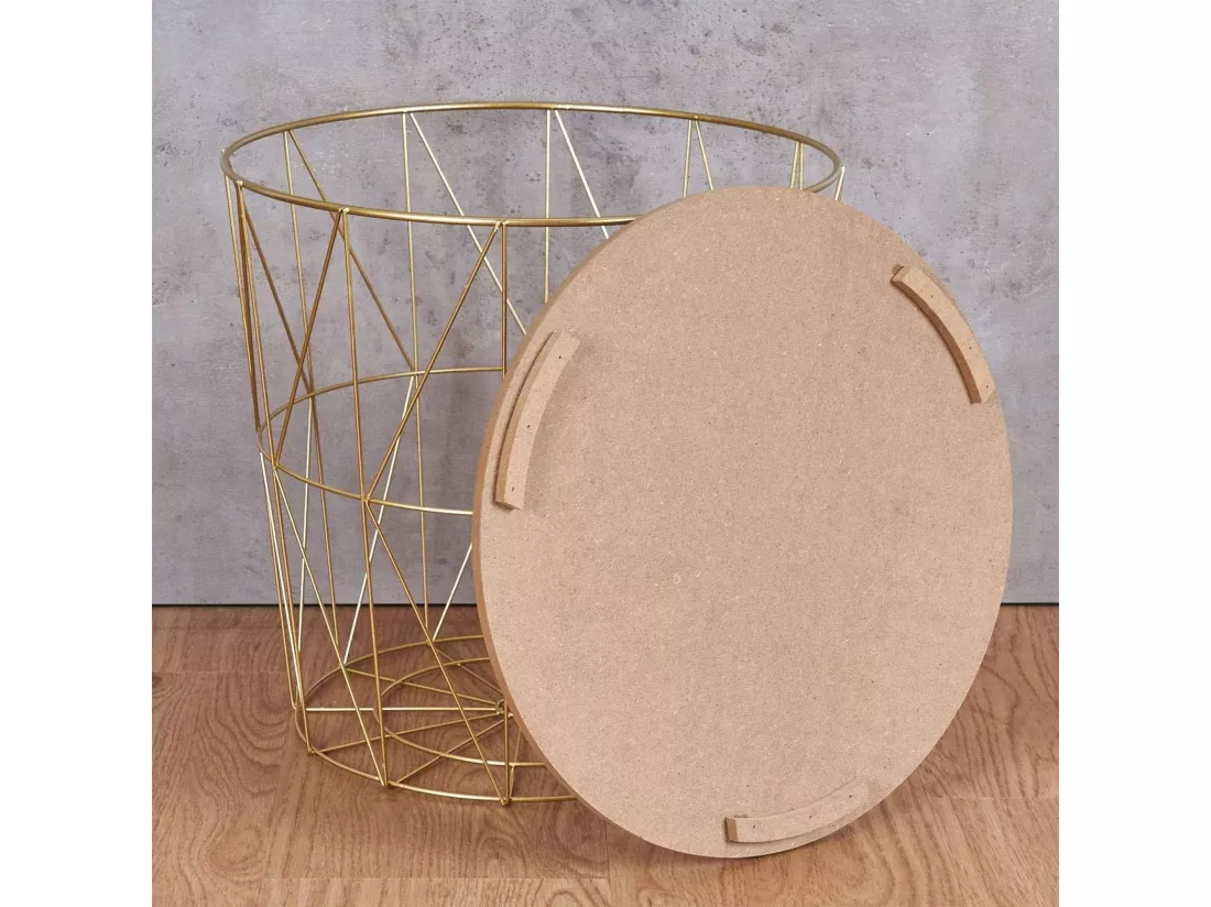 WELL HOME - Table d'appoint 'Kumi' en métal doré Ø40x41