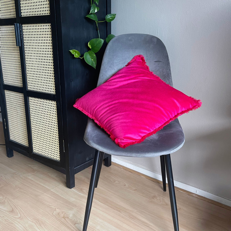 Eetkamerstoel Ivy - velvet grijs - 88x44x53 cm