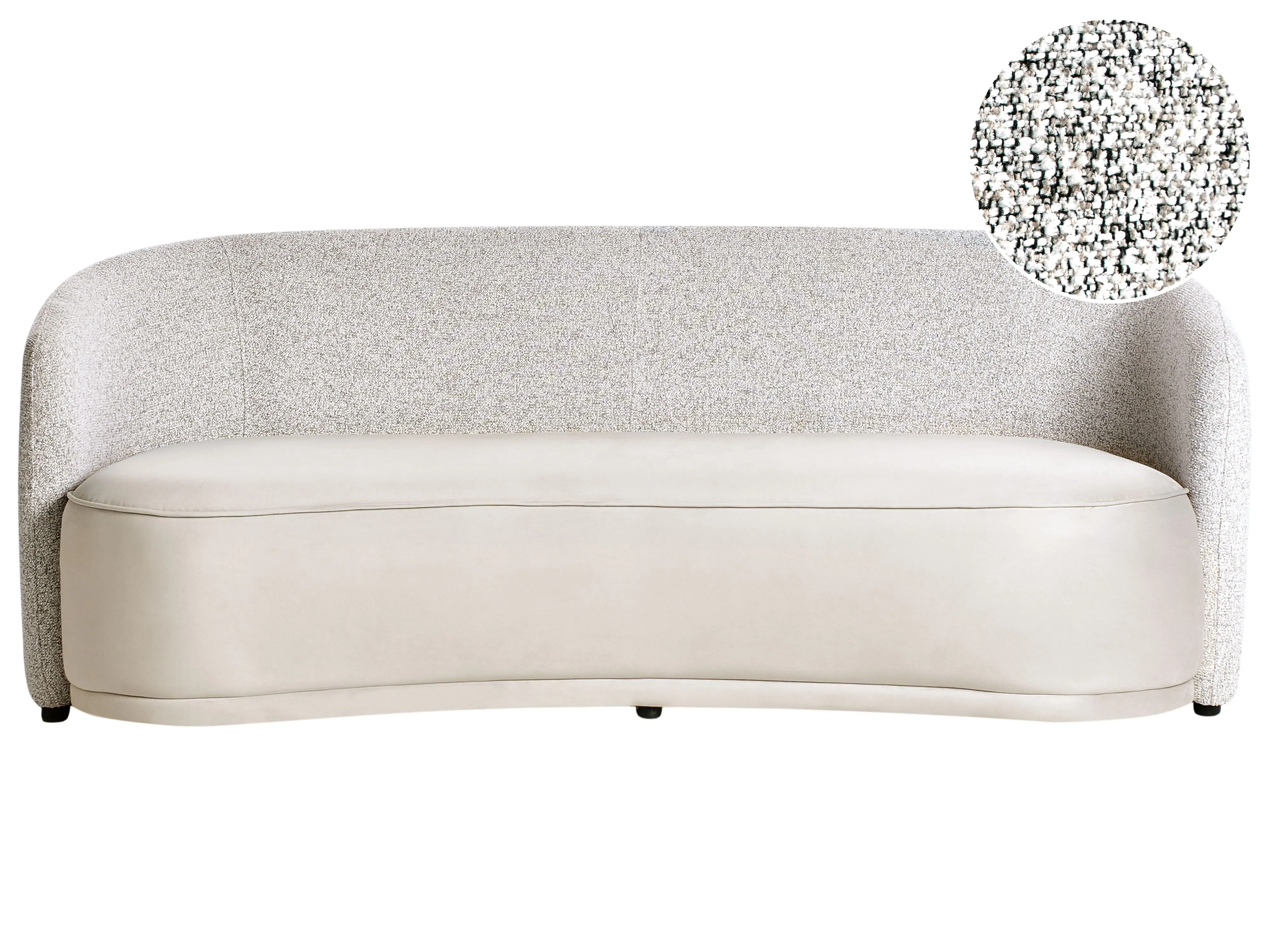 Bank 3-zits ROSET Stof Lichtbeige