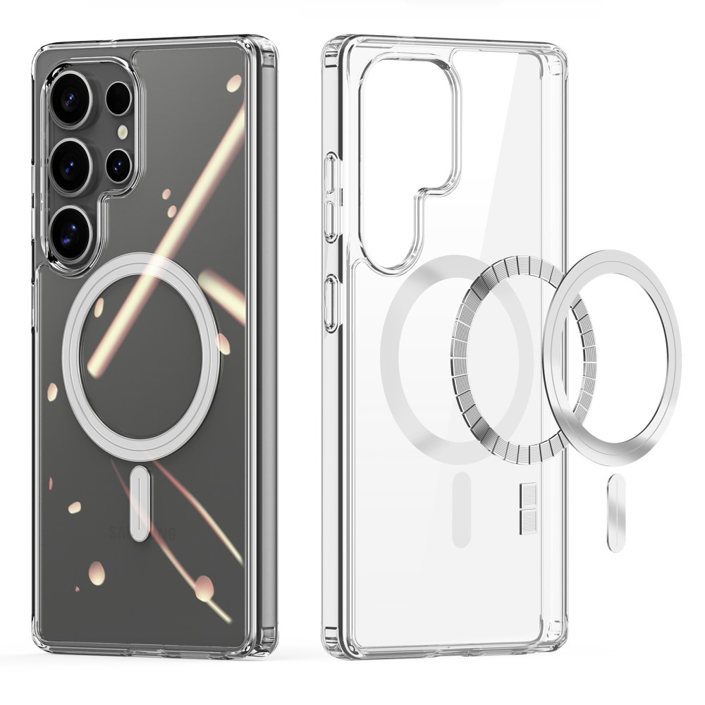 Samsung Galaxy S25 Ultra Hybrid Hardcase Hülle TPU Bumper   Kunststoff Rückseite MagSafe-Modul - Transparent