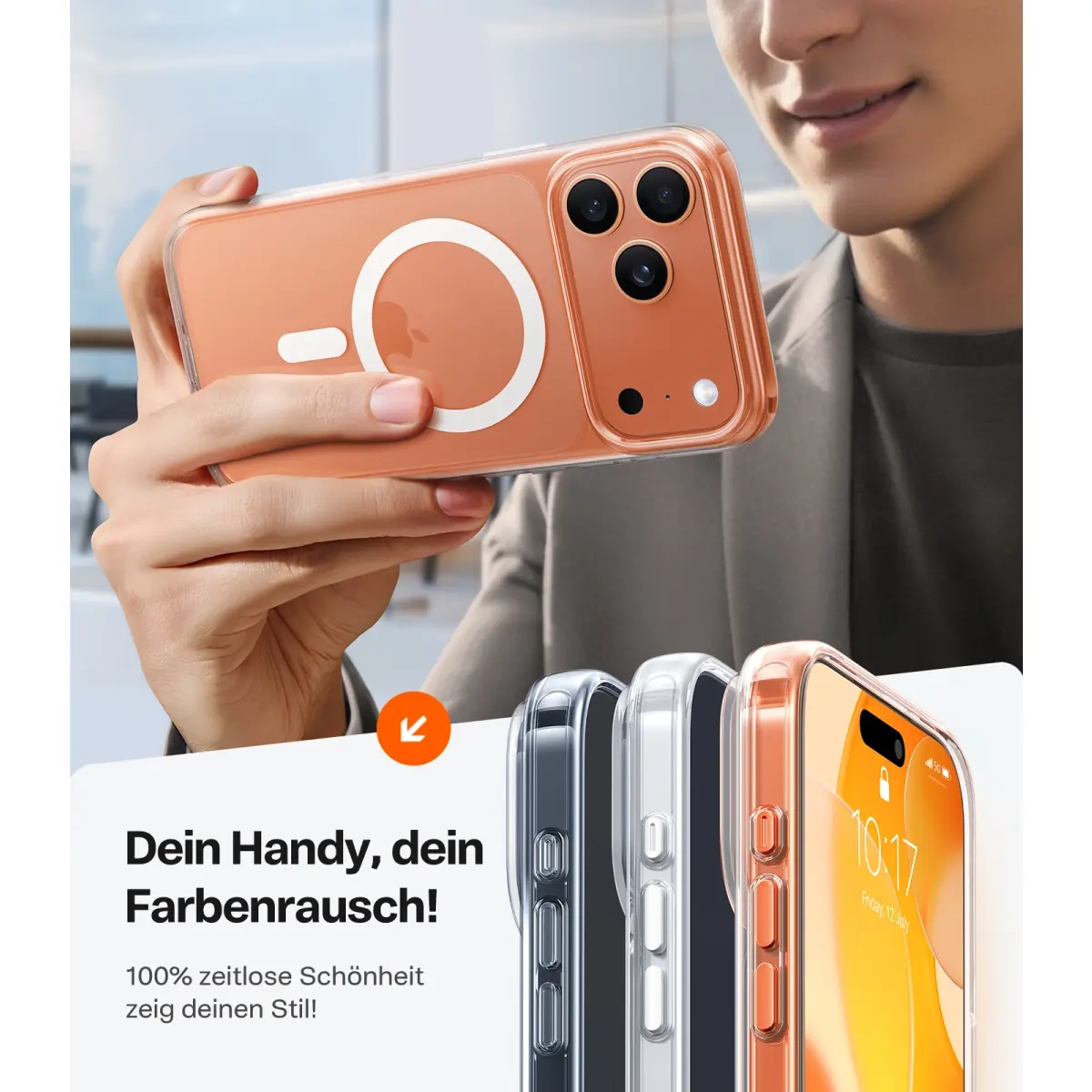 iPhone Air Guardian Magnetic Series Hybrid Hardcase Hülle mit TPU Bumper - Transparent