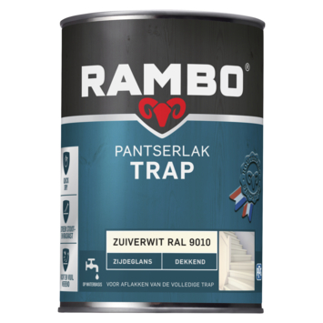 Rambo Pantserlak trap zijdeglans dekkend zuiverwit 1,25 liter