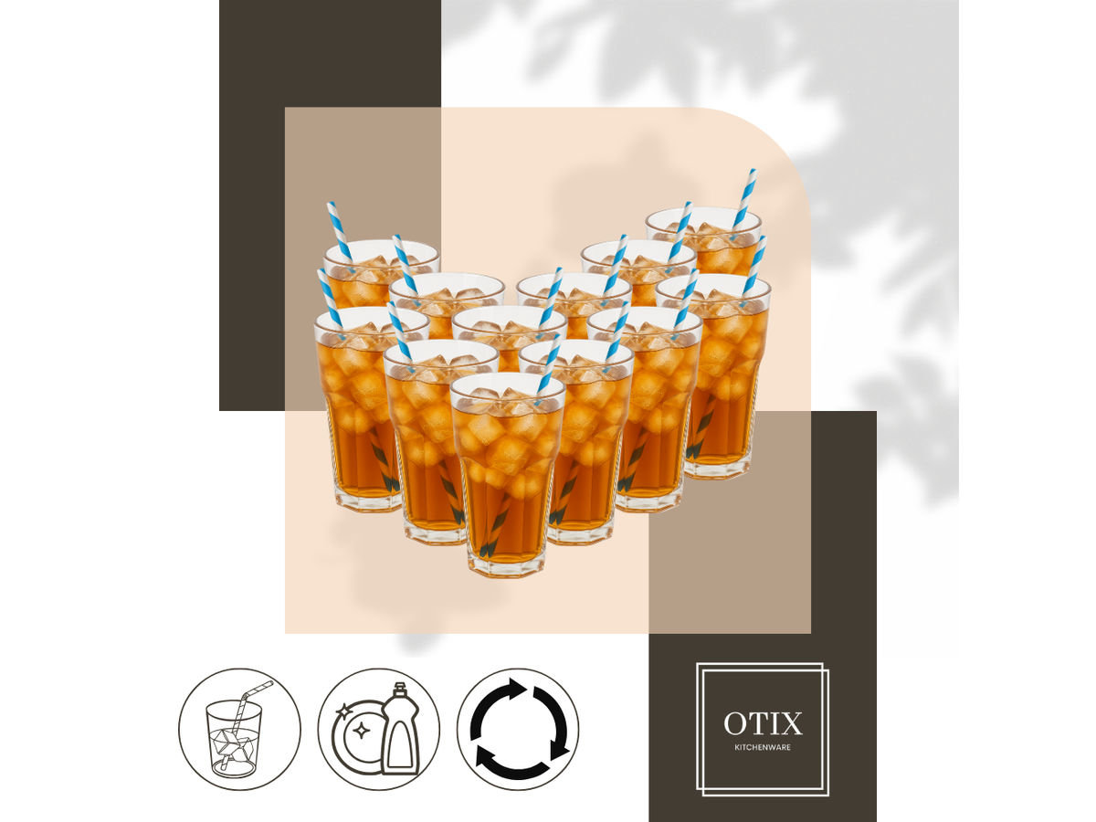 OTIX Oceani 370 ml kunststof drinkglazen - Set van 12