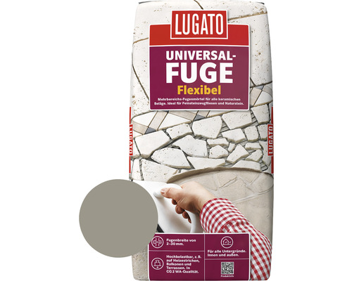 Lugato voegmortel universele voeg steengrijs 20 kg