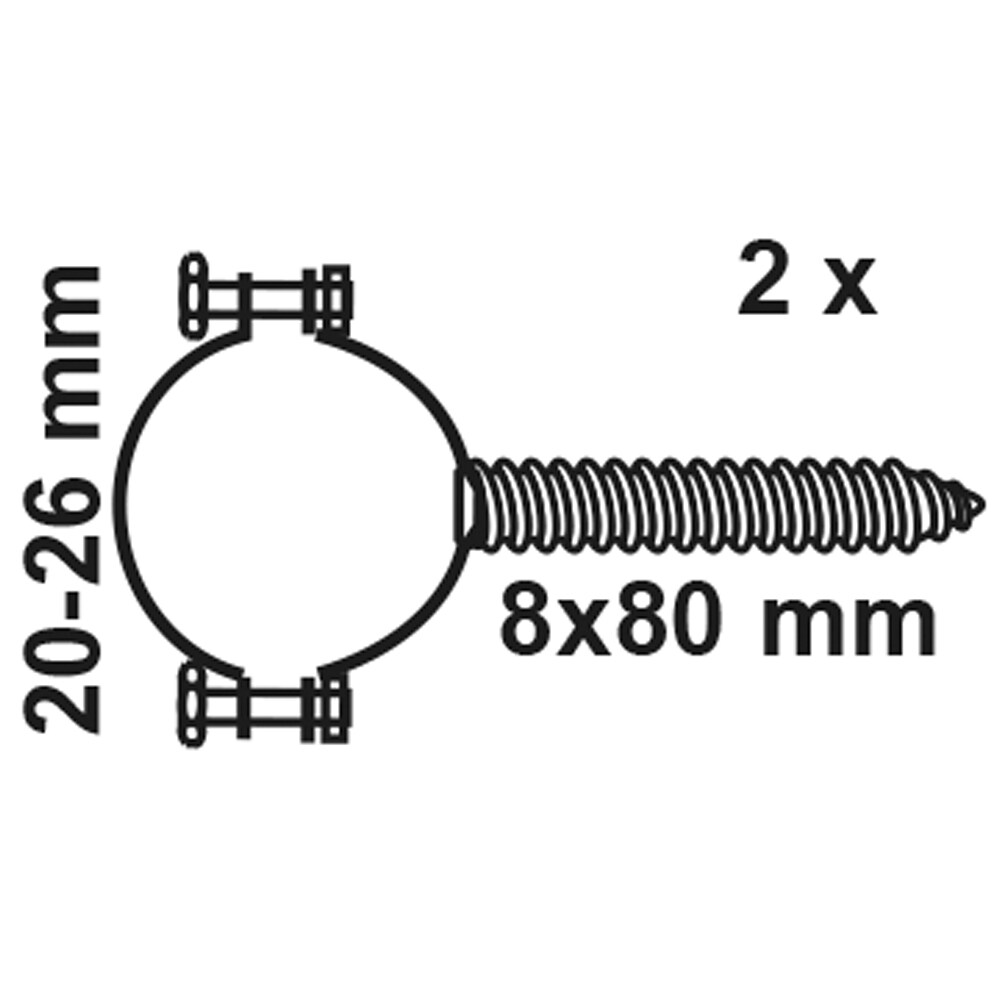 KIRCHHOFF Rohrschelle 2er Set 20 - 26 mm, mit Stockschraube M8 x 80 mm für HDPE Bewässerungssystem, Gartenbewässerung