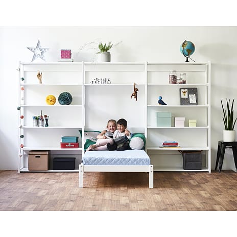 Hoppekids Storey reol med 14 hylder og seng 90x200 cm